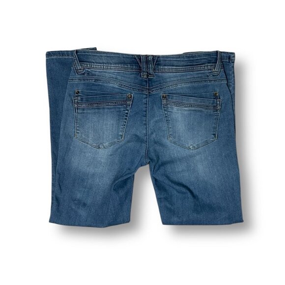 Democracy 6 Medium Wash Blue Mid Rise Skinny Jeans Ab Technology Stretch Denim - Picture 5 of 9